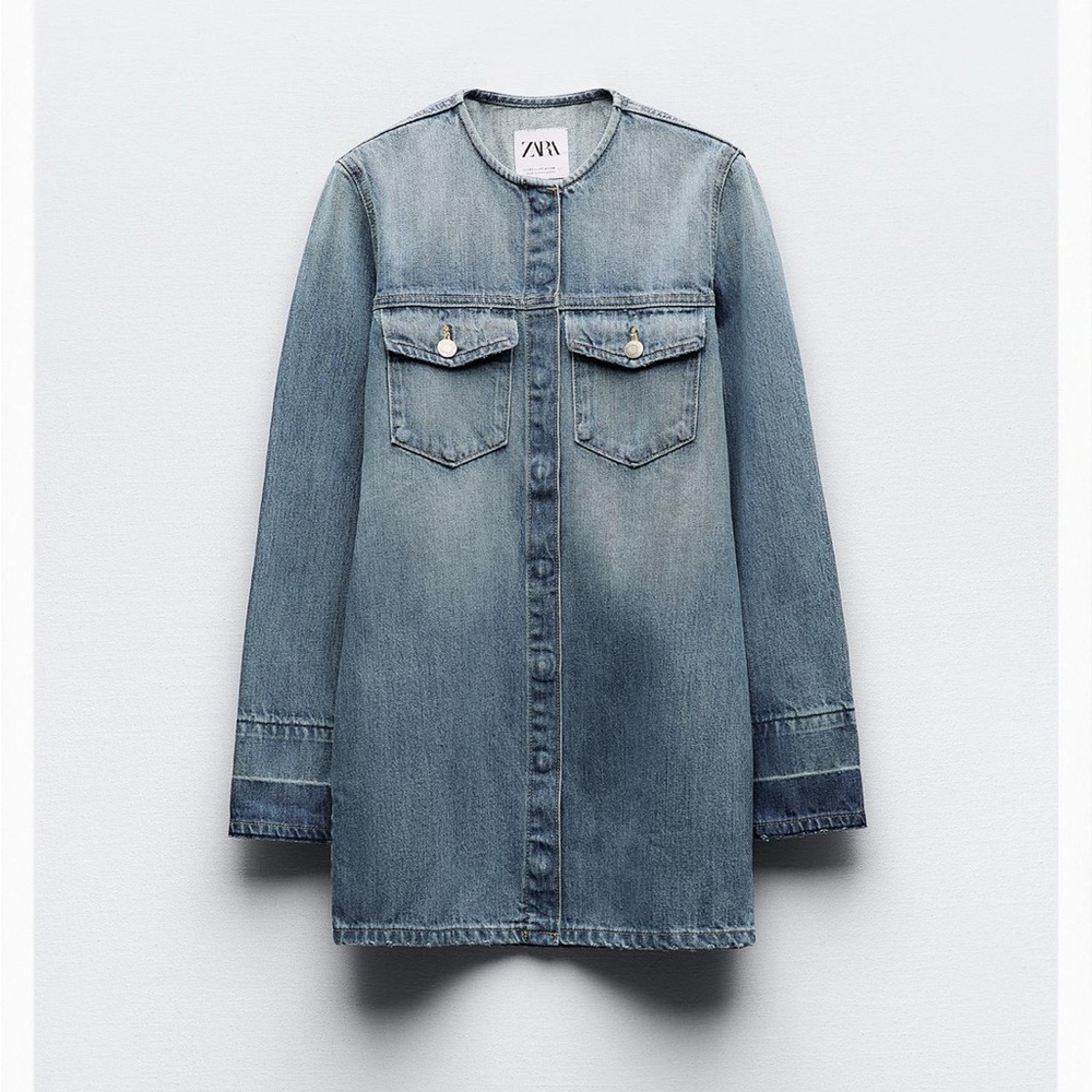 Zara Women's Light Blue Denim dress